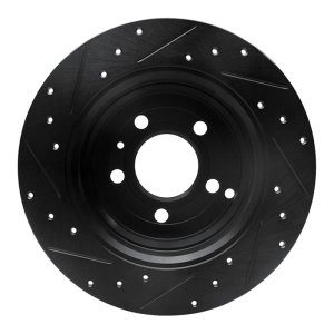 Volvo C70 Brake Rotor (1) - Rear Right - R1 Concepts - Drilled & Slotted - Black - `96-`04